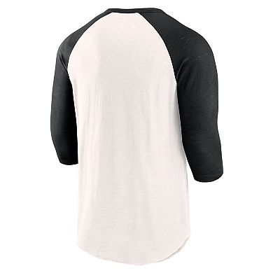 Men's Fanatics Branded White/Black San Francisco Giants Backdoor Slider Raglan 3/4-Sleeve T-Shirt