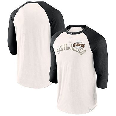 Men's Fanatics Branded White/Black San Francisco Giants Backdoor Slider Raglan 3/4-Sleeve T-Shirt