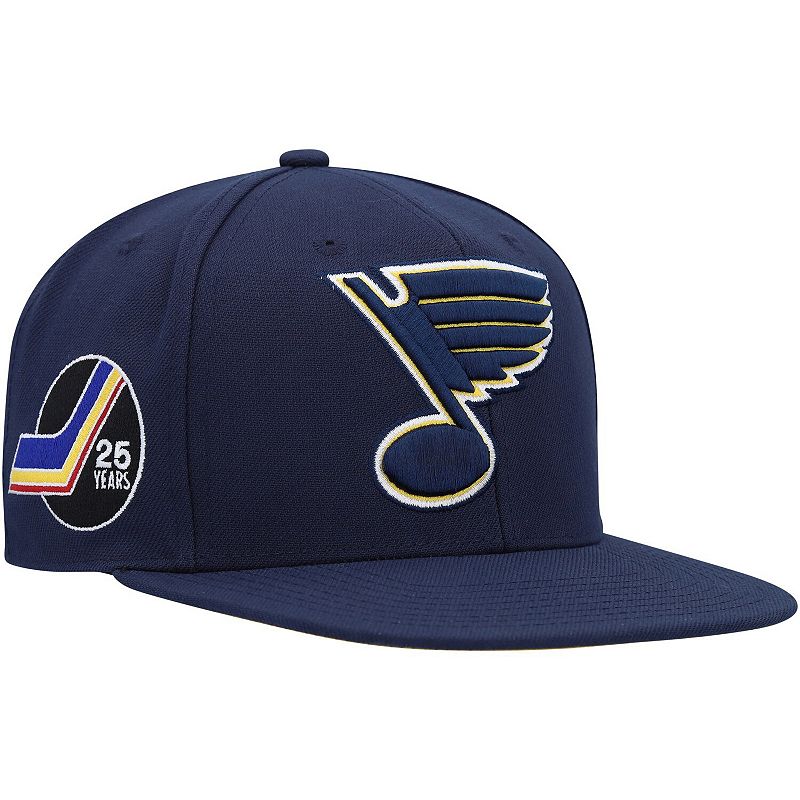 Mens Mitchell & Ness Navy St. Louis Blues Vintage Fitted Hat, Size: 7, BLU