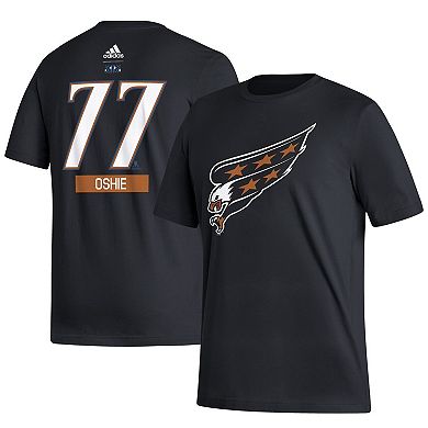 Men's adidas TJ Oshie Black Washington Capitals Reverse Retro 2.0 Name & Number T-Shirt