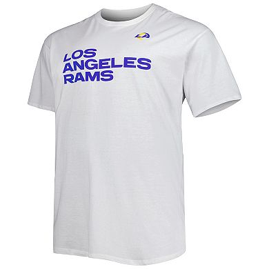 Men's Fanatics Branded White Los Angeles Rams Big & Tall Hometown Collection Hot Shot T-Shirt