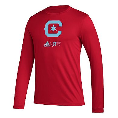 Men's adidas Red Chicago Fire Icon Long Sleeve T-Shirt