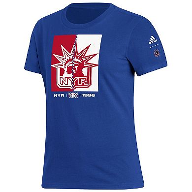Women's adidas Royal New York Rangers Reverse Retro 2.0 Playmaker T-Shirt