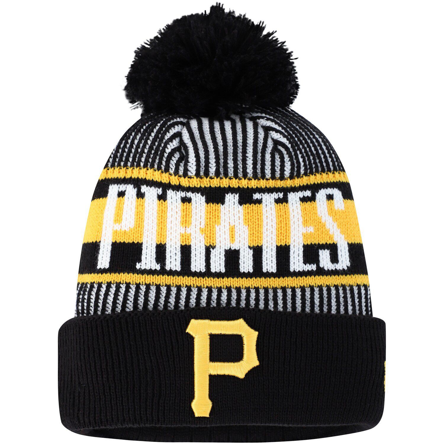 Pittsburgh Steelers New Era Youth Marl Cuffed Knit Hat with Pom - Black