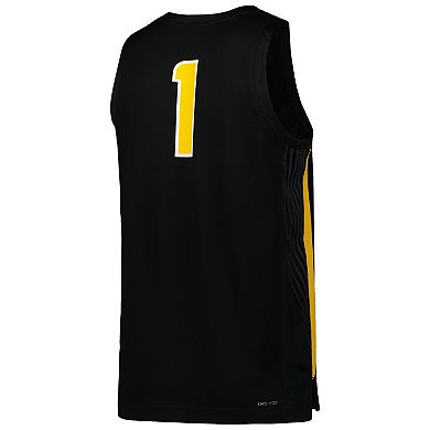 Men's Nike #1 Black Appalachian State Mountaineers Replica Basketball Jersey