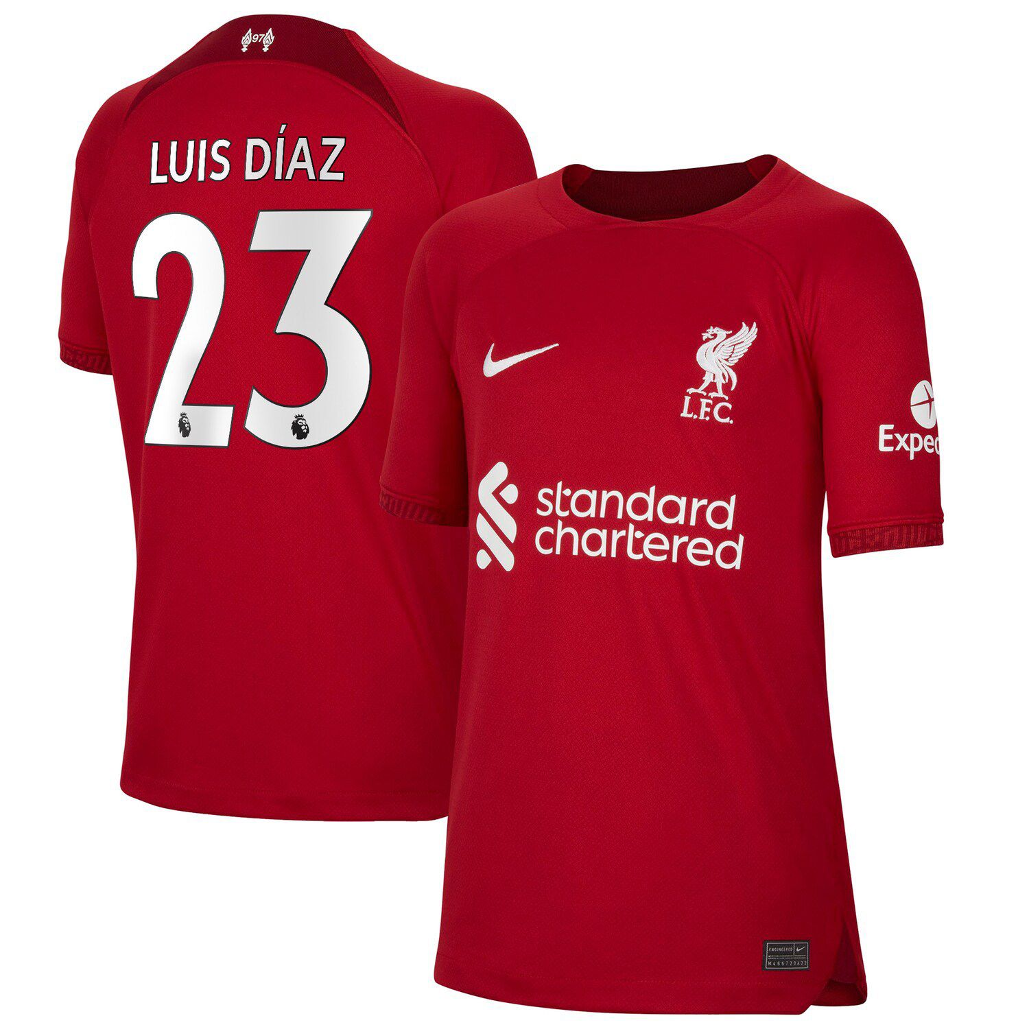 Men's Nike Luis Diaz White Liverpool 2023/24 Away Replica Player Jersey