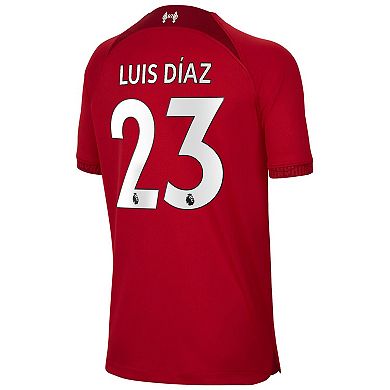 Youth Nike Luis Diaz Red Liverpool 2022/23 Home Breathe Stadium Replica ...