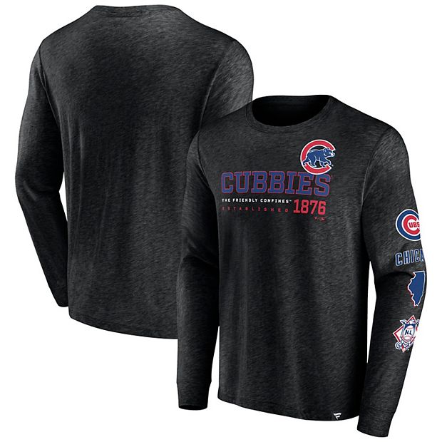 Men's Fanatics Branded Black Chicago Cubs High Whip Pitcher Long Sleeve T- Shirt
