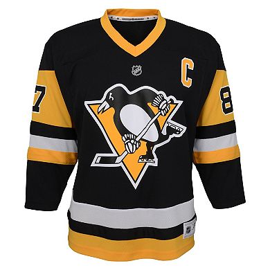 Youth Sidney Crosby Black Pittsburgh Penguins Captain Patch Home Replica Player Jersey