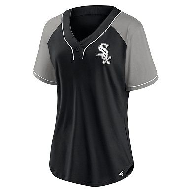Women's Fanatics Branded Black Chicago White Sox Ultimate Style Raglan V-Neck T-Shirt
