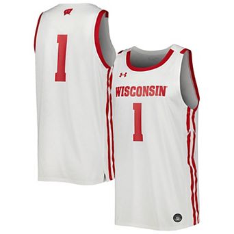 Men's Under Armour White Wisconsin Badgers Replica Basketball Jersey