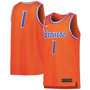 Men's Nike #0 Orange Boise State Broncos Replica Basketball Jersey
