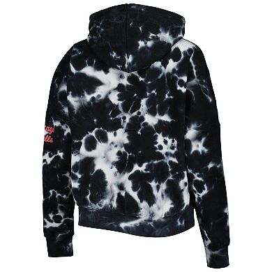 Women's New Era Black Chicago Bulls Brushed Cotton Tie-Dye Pullover Hoodie