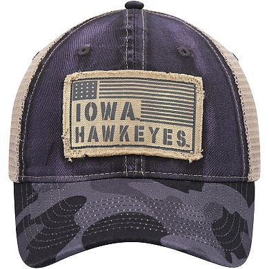 Men's Colosseum Charcoal Iowa Hawkeyes OHT Military Appreciation United Trucker Snapback Hat