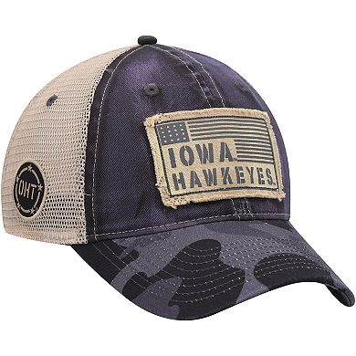 Men's Colosseum Charcoal Iowa Hawkeyes OHT Military Appreciation United Trucker Snapback Hat