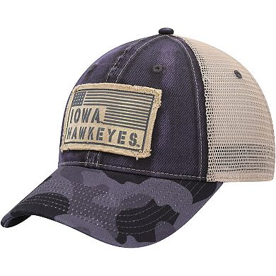 Men's Colosseum Charcoal Iowa Hawkeyes OHT Military Appreciation United Trucker Snapback Hat