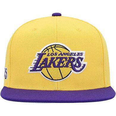Men's Mitchell & Ness Gold/Purple Los Angeles Lakers Side Core 2.0 Snapback Hat