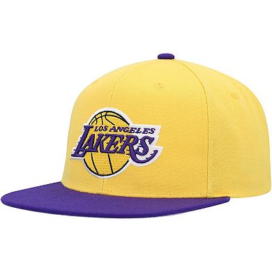 Men's Mitchell & Ness Gold/Purple Los Angeles Lakers Side Core 2.0 Snapback Hat