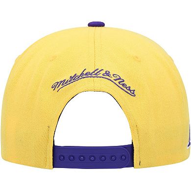 Men's Mitchell & Ness Gold/Purple Los Angeles Lakers Side Core 2.0 Snapback Hat
