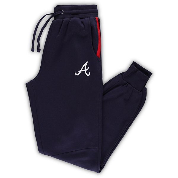 Mens MLB Team Apparel ATLANTA BRAVES Full Length SWEATPANTS New NAVY –