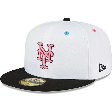 Men's New Era White New York Mets Neon Eye 59FIFTY Fitted Hat