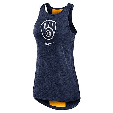 Women's Nike Navy Milwaukee Brewers Right Mix High Neck Tank Top