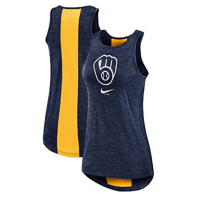 Women's Nike Navy Milwaukee Brewers Right Mix High Neck Tank Top