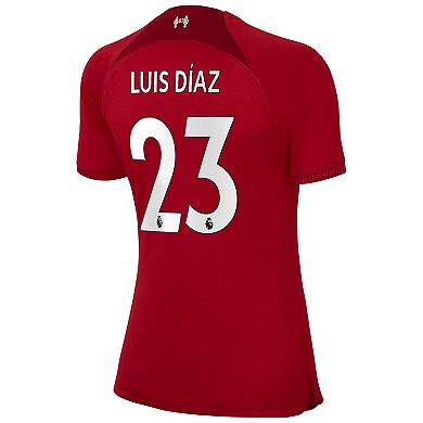 Women's Nike Luis Diaz Red Liverpool 2022/23 Home Breathe Stadium Replica Player Jersey