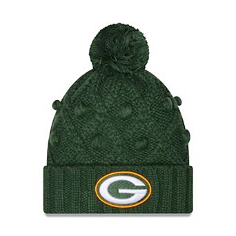 Women's New Era Green Green Bay Packers Toasty Cuffed Knit Hat with Pom