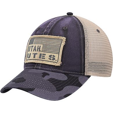 Men's Colosseum Charcoal Utah Utes OHT Military Appreciation United Trucker Snapback Hat