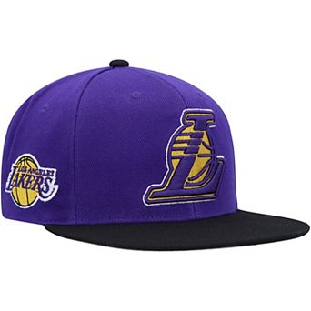Men's Mitchell & Ness Purple/Black Los Angeles Lakers Side Core 2.0 Snapback Hat
