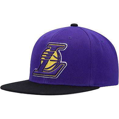 Men's Mitchell & Ness Purple/Black Los Angeles Lakers Side Core 2.0 Snapback Hat