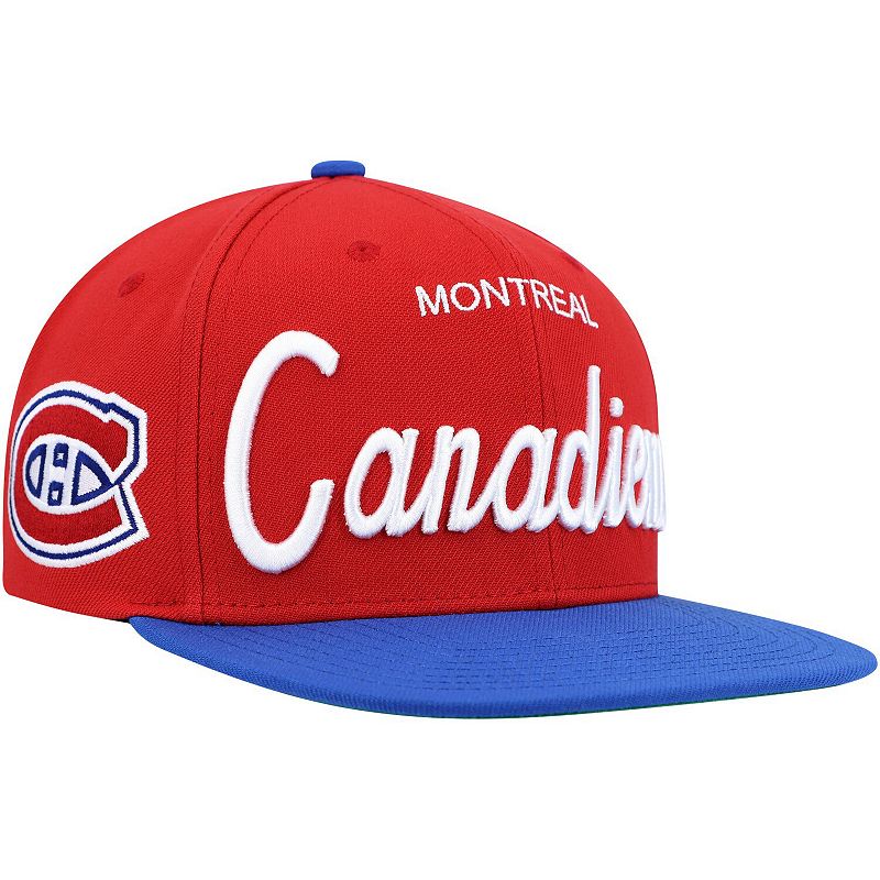 Mens Mitchell & Ness Red/Blue Montreal Canadiens Vintage Script Snapback H