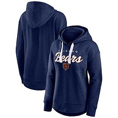 Women's Antigua Heather Gray/Navy Chicago Bears Victory Raglan Sleeve Pullover Hoodie Size: Medium