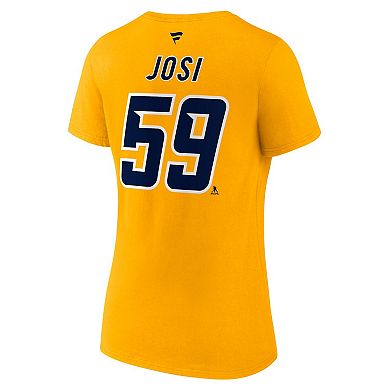 Women's Fanatics Branded Roman Josi Yellow Nashville Predators Special Edition 2.0 Name & Number V-Neck T-Shirt