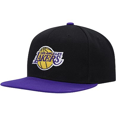 Men's Mitchell & Ness Black/Purple Los Angeles Lakers Side Core 2.0 Snapback Hat