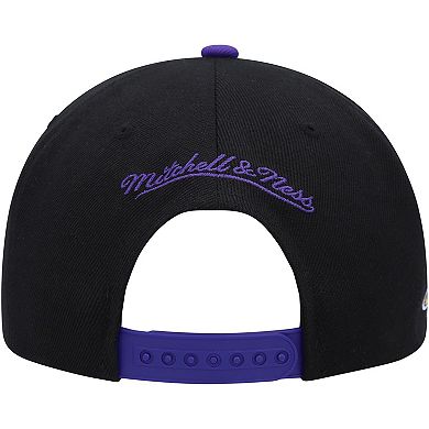 Men's Mitchell & Ness Black/Purple Los Angeles Lakers Side Core 2.0 Snapback Hat
