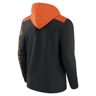 Men's Fanatics Branded Black/Orange Phoenix Suns Skyhook Colorblock Full-Zip Hoodie
