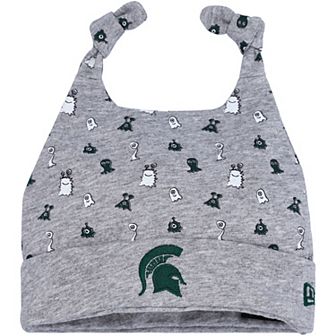 Newborn & Infant New Era Heather Gray Michigan State Spartans Critter Cuffed Knit Hat