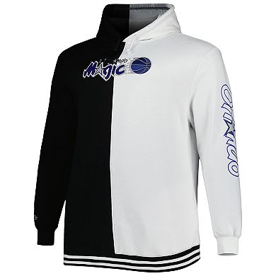 Men's Mitchell & Ness Black/White Orlando Magic Big & Tall Hardwood Classics Split Pullover Hoodie