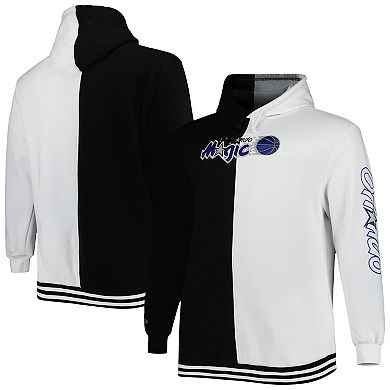 Men's Mitchell & Ness Black/White Orlando Magic Big & Tall Hardwood Classics Split Pullover Hoodie
