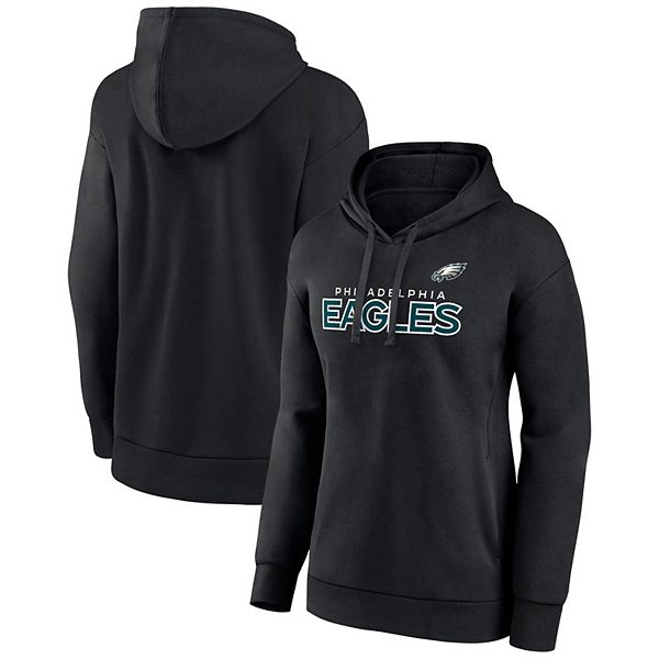 Women's Gameday Couture Black/White Philadelphia Eagles Take The Field Tri-Color Block Fleece Pullover Hoodie Size: Small