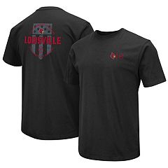 Men's Red Louisville Cardinals Baseball Flag Comfort Colors T-Shirt