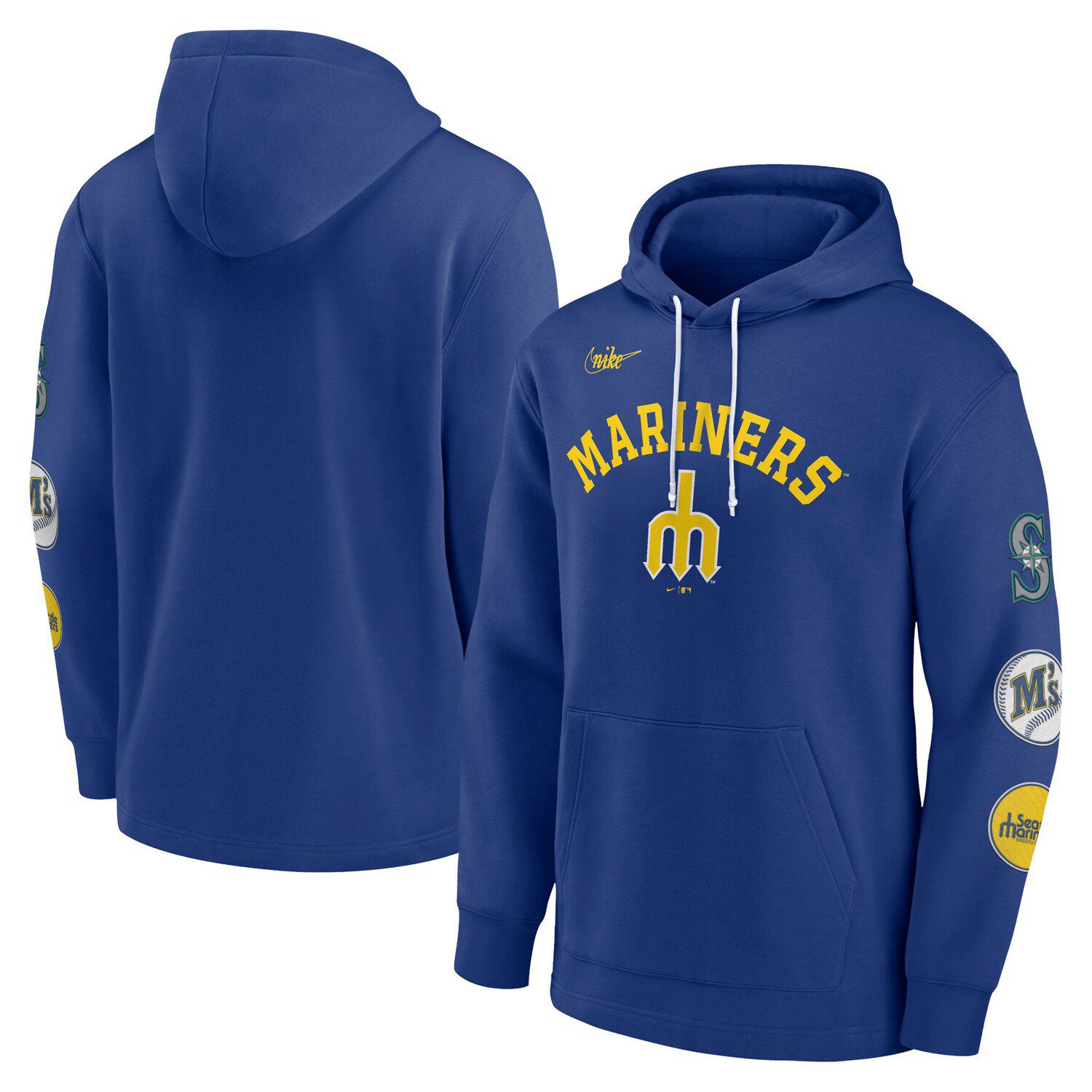 Nike White/Gold Seattle Mariners Rewind Warmup V-Neck Pullover Jacket