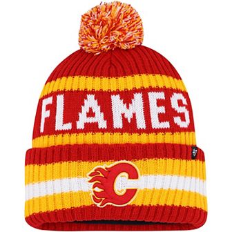 Men's '47 Red Calgary Flames Bering Cuffed Knit Hat with Pom