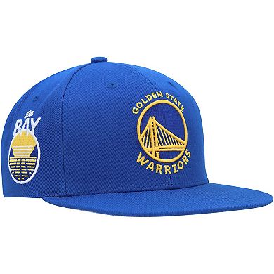 Men's Mitchell & Ness Royal Golden State Warriors Side Core 2.0 Snapback Hat