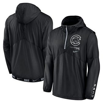 Men's Nike Black Chicago Cubs Night Game Half-Zip Hoodie