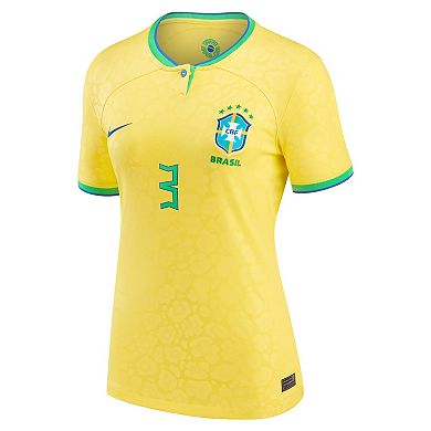 Women's Nike Thiago Silva Yellow Brazil National Team 2022/23 Replica Home Jersey