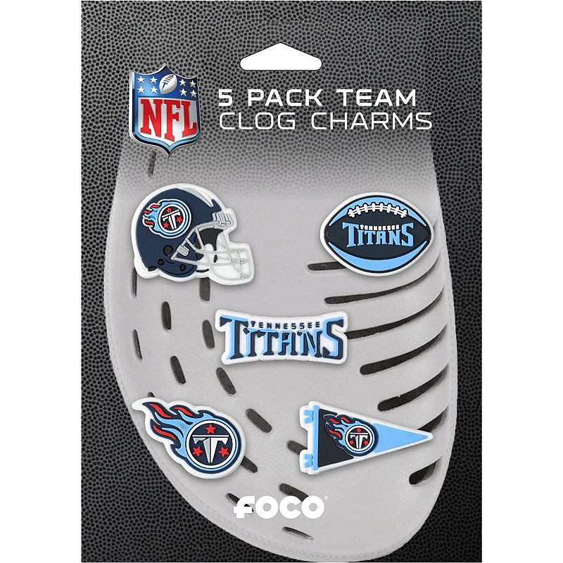 FOCO Tennessee Titans Team Shoe Charms Five-Pack, Adult Unisex, Blue