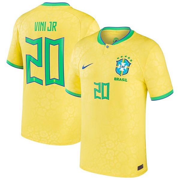 Nike Brazil Vinicius Jr. Away Jersey 22/23 (Paramount Blue/Green Spark) Size XL